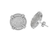 YGI Group SSE234 Sterling Silver Fancy Micropave Stud Earrings With Cubic Zirconia