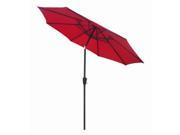 March Products ECO908D709 P81 Four Seasons Courtyard 9 ft. Red Steel Market Umbrella