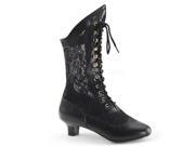 Funtasma DAME115_B_PU 9 Pu Lace Victorian Ankle Boot Black Size 9