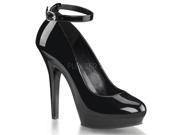 Fabulicious LIP187_B_M 8 0.75 in. Platform Ankle Strap Pump Black Size 8