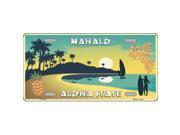 Smart Blonde LP 7839 Mahalo Pineapple Hawaii Blank State Background Novelty Metal License Plate