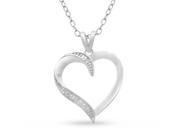 SuperJeweler Classic Diamond Heart Necklace 18 in.