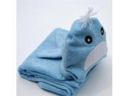 Little Ashkim BHTW001 Baby Whale Hooded Bamboo Turkish Towel Blue 0 24 Months