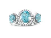 SuperJeweler 2 Ct. Large Over Blue Topaz And Diamond Ring Sterling Silver