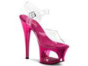 Pleaser MOON708DMCH_C_FS 8 2.75 in. Cut Out Platform Ankle Strap Sandal Hot Pink Clear Size 8