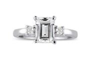 SuperJeweler RLB3285 z8.5 1.6Ct Emerald Cut Diamond Engagement Ring Crafted In Solid 14K White Gold Size 8.5
