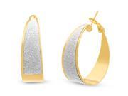 SuperJeweler Shimmering Gold Asymmetric Hoop Earrings