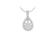 FineJewelryVault UBPD2960W14D 110 Diamond Pear Shaped Pendant 14K White Gold 1.00 CT Diamonds