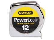 Stanley Bostitch 33272 0.5 in. x 12 ft. Die Cast Tape Rule Decimal Fraction Yellow