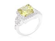 Kate Bissett R08352R C41 10 Halo Style Princess Cut Peridot Cocktail Ring Size 10