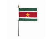 Annin Flagmakers 210133 4 x 6 in. Eb Suriname Mounted 12 Pack