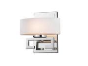 Z Lite 3011 1V 1 Light Vanity Light Chrome Steel Glass