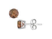 Fine Jewelry Vault UBERRD600AGST Smoky Quartz Stud Earrings in Sterling Silver 2 CT TGW
