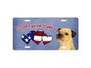 Carolines Treasures SS5047LP Woof If You Love America Border Terrier License Plate