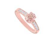 Fine Jewelry Vault UBNR82898P149X7DMG Diamond Accents Morganite Rose Gold Engagement Ring 8 Stones