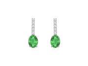 FineJewelryVault UBER911DEW 101 Diamond and Emerald Earrings 14K White Gold 1.25 CT TGW