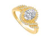 Fine Jewelry Vault UBNR84204Y148X6CZ CZ Twisted Shank Ring in 14K Yellow Gold
