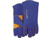 Forney Industries Inc 53422 Gloves Welding Heavy Duty Blue Mens Large