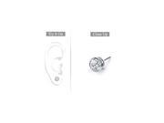 Fine Jewelry Vault UBMER14WHBZ025D Mens 14K White Gold Bezel Set Round Diamond Stud Earrings 0.25 CT. TW.