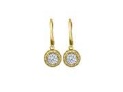 Fine Jewelry Vault UBNER40971Y14D050 April Birthstone Diamond Leverback Earrings in 14K Yellow Gold 0.50 CT TDW April Birthday Gift