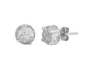YGI Group SSE202 Sterling Silver Round Stud Earrings With Cubic Zirconia