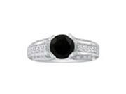 SuperJeweler RLB2298 18W H I I1 BD z6 Hansa 2.66Ct Black Diamond Round Engagement Ring In 18K White Gold H I Si2 I1 Size 6