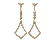 Dlux Jewels Gold Plated Sterling Silver with Cubic Zirconia Dangle Post Earrings