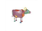NorthLight 20.5 in. Colorful Speckled Metal Cow Planter