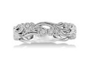 SuperJeweler RLW1541 z5.5 Floral Inspired Wedding Band With Diamonds Crafted In Solid 14K White Gold Size 5.5