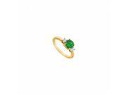 Fine Jewelry Vault UBJ2437Y14DE 101RS9 Emerald Diamond Engagement Ring 14K Yellow Gold 1.25 CT Size 9
