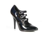 Pleaser SED453_B 8 Tri Strap Mary Jane Style Pump Shoe Black Size 8