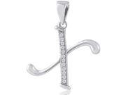 Doma Jewellery SSPIZ002 X Sterling Silver Initials Pendant With CZ Letter X