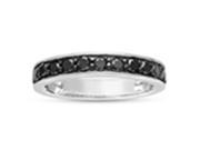 SuperJeweler H051326SS BD z5 0.5 Ct Black Diamond Wedding Band Crafted In Solid Sterling Silver Size 5