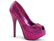 Bordello TEE22G_HP 6 1.75 in. Hidden Platform Peep Toe Pump Shoe Hot Pink Size 6