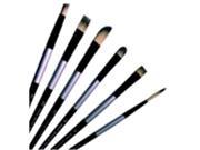 Dynasty Flat Black Silver Synthetic Hair Long Handle Paint Brush Size 4
