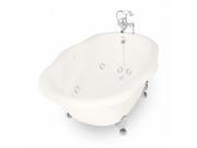 American Bath Factory T201F CH L B Whirlpool Caspian 72 in. Bisque Acrastone Bath Tub Large