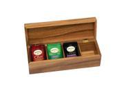 Lipper International 1128 Acacia Tea Box with 4 Sections