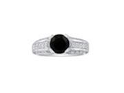 SuperJeweler RLB2295 14W H I I1 BD z5 Hansa 1.33Ct Black Diamond Round Engagement Ring In 14K White Gold I J Si2 I1 Size 5