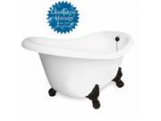 American Bath Factory T021A OB L DM 7 Champagne Marilyn 67 in. White Acrastone Tub Drain Old World Bronze Metal Finish Large