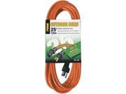 Prime Wire Cable EC501625 25 ft. 16 03 15 SJTW Orange Outdoor Extension Cord