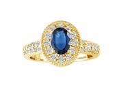 SuperJeweler 14K 1.04 Ct. Glamorous Sapphire And Diamond Ring Yellow Gold
