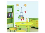 Room Mates RMK3024TB Animals In Paris Peel And Stick Giant Wall Decals