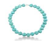 SuperJeweler 17 in. Adorable Hand Knotted Heart Shaped Turquoise Beaded Necklace