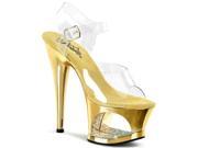 Pleaser MOON708DMCH_C_G 9 2.75 in. Cut Out Platform Ankle Strap Sandal Yellow Clear Size 9