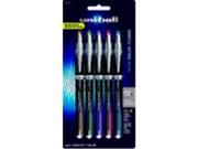 Uni Ball 0.5 mm. Micro Tip Water Resistant Rollerball Pen Pack 5