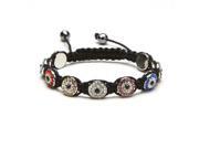 Alexander Kalifano SBMF MLT Evil Eye Shamballa Bracelet Multi Color Crystal