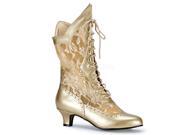 Funtasma DAME115_G_PU 12 Pu Lace Victorian Ankle Boot Gold Size 12