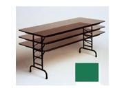 Correll Cfa3696Px 39 .75 Inch High Pressure Top Folding Tables Adjustable Height Green