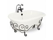 American Bath Factory T350B OB B Celine Nuevo 70 in. Bisque Acrastone Bath Tub