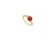 Fine Jewelry Vault UBJ1295AY14DR 101RS4 Ruby Diamond Engagement Ring 14K Yellow Gold 0.75 CT Size 4